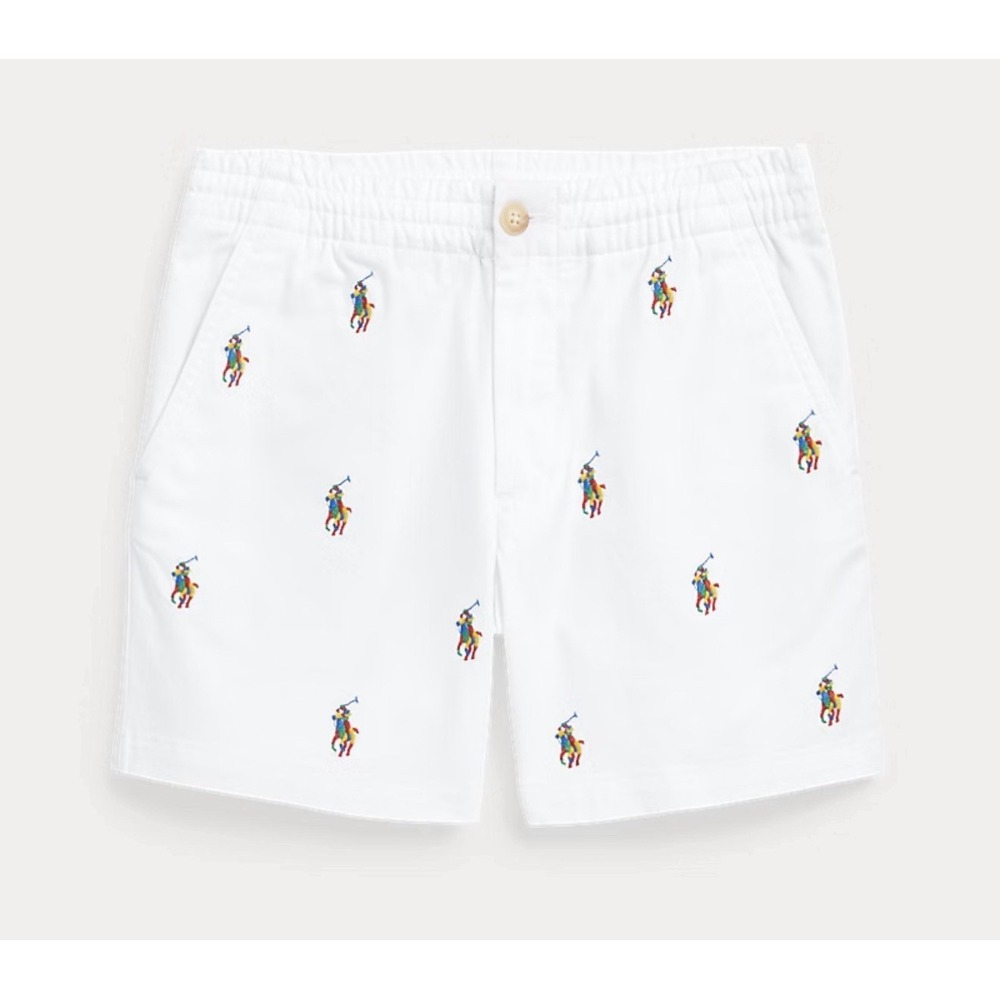 Polo Ralph Lauren White Multicolor Pony Prepster White Shorts Boys XL 16